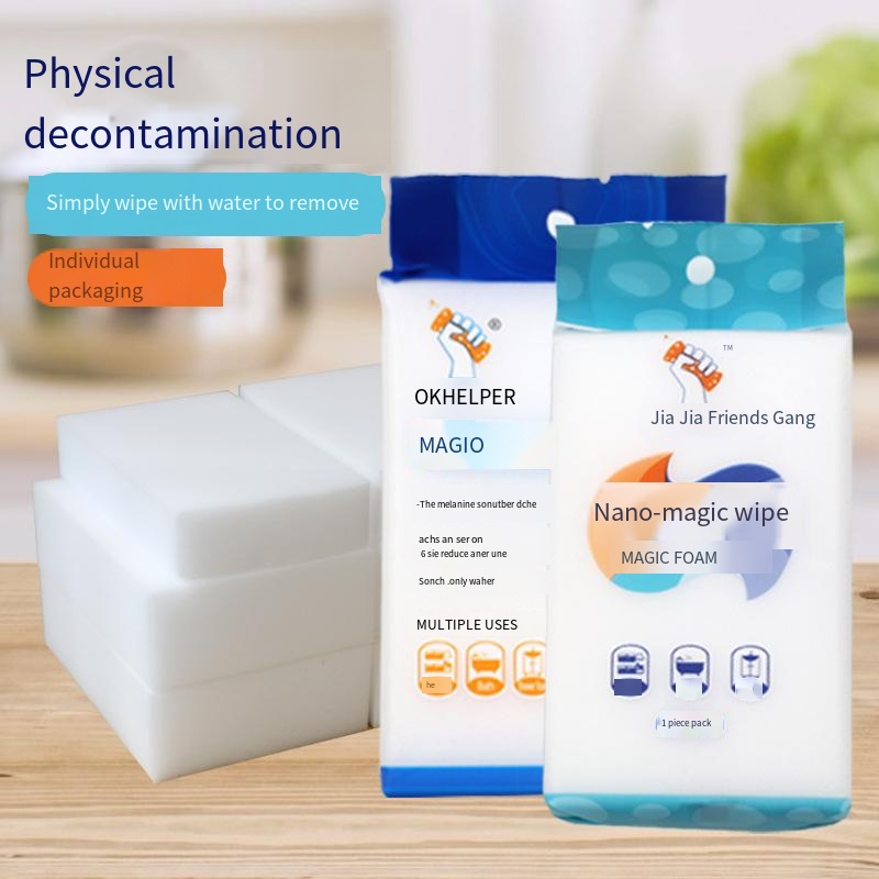 Nano-sponge magic wipes away stains and washes dishes