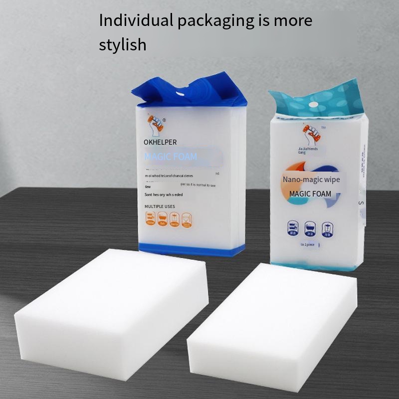 Nano-sponge magic wipes away stains and washes dishes