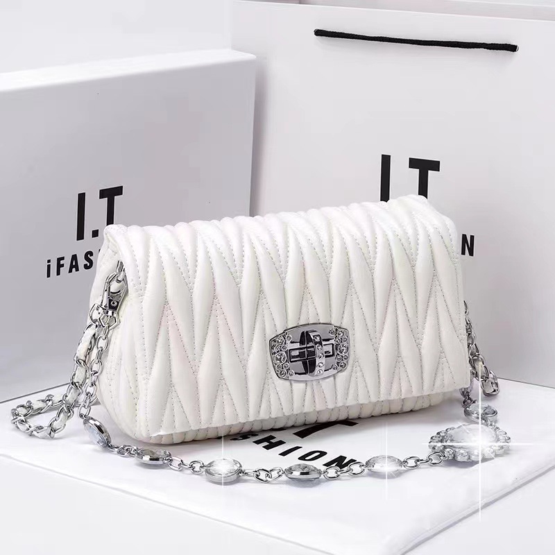 New fashion soft leather fairy bag rhinestone chain bag