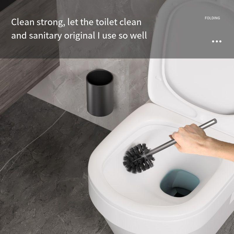Space aluminum toilet brush no dead Angle cleaning toilet artifact brush