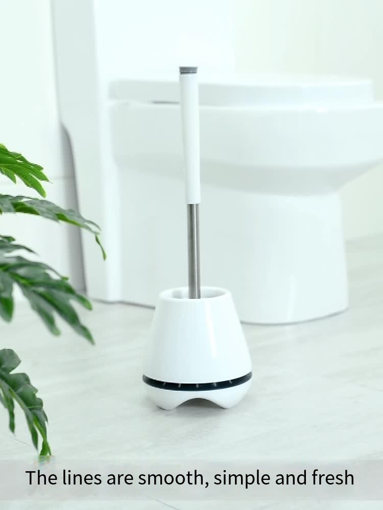 Toilet no dead Angle soft hair long handle stainless steel silicone toilet brush