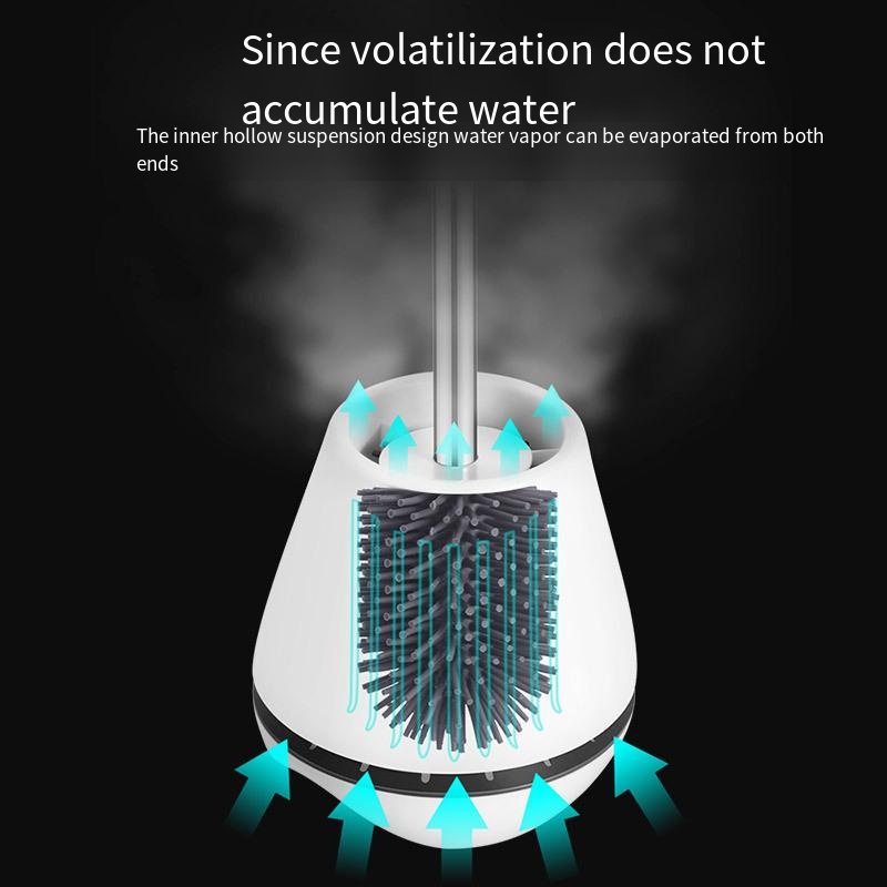 Toilet no dead Angle soft hair long handle stainless steel silicone toilet brush