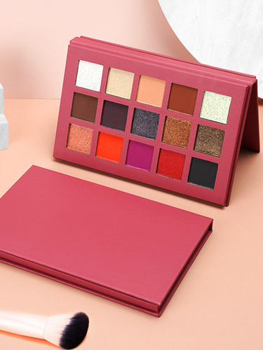 15 Colors Burgundy Eyeshadow Palette Private   Pearly Matte Easy To Apply Makeup