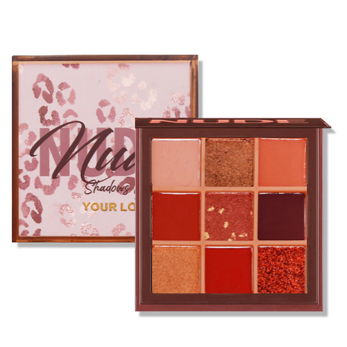 Earth Color Eyeshadow Palette Private Label Nine Color Shimmer Matte Glitter Nude Makeup Small Batch  Eye Shadow