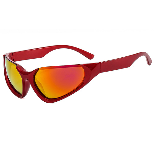 Fashion Y2k Small Frame Colorful Outdoor Sports Eye Protect Sunglasses Unisex   Cheap Irregular Sunglasses Men