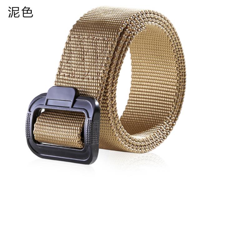  Sports Training Hot Selling Simple Design Nylon Outdoor Tactical System Men's Belt Plastic Button Long and 3.8