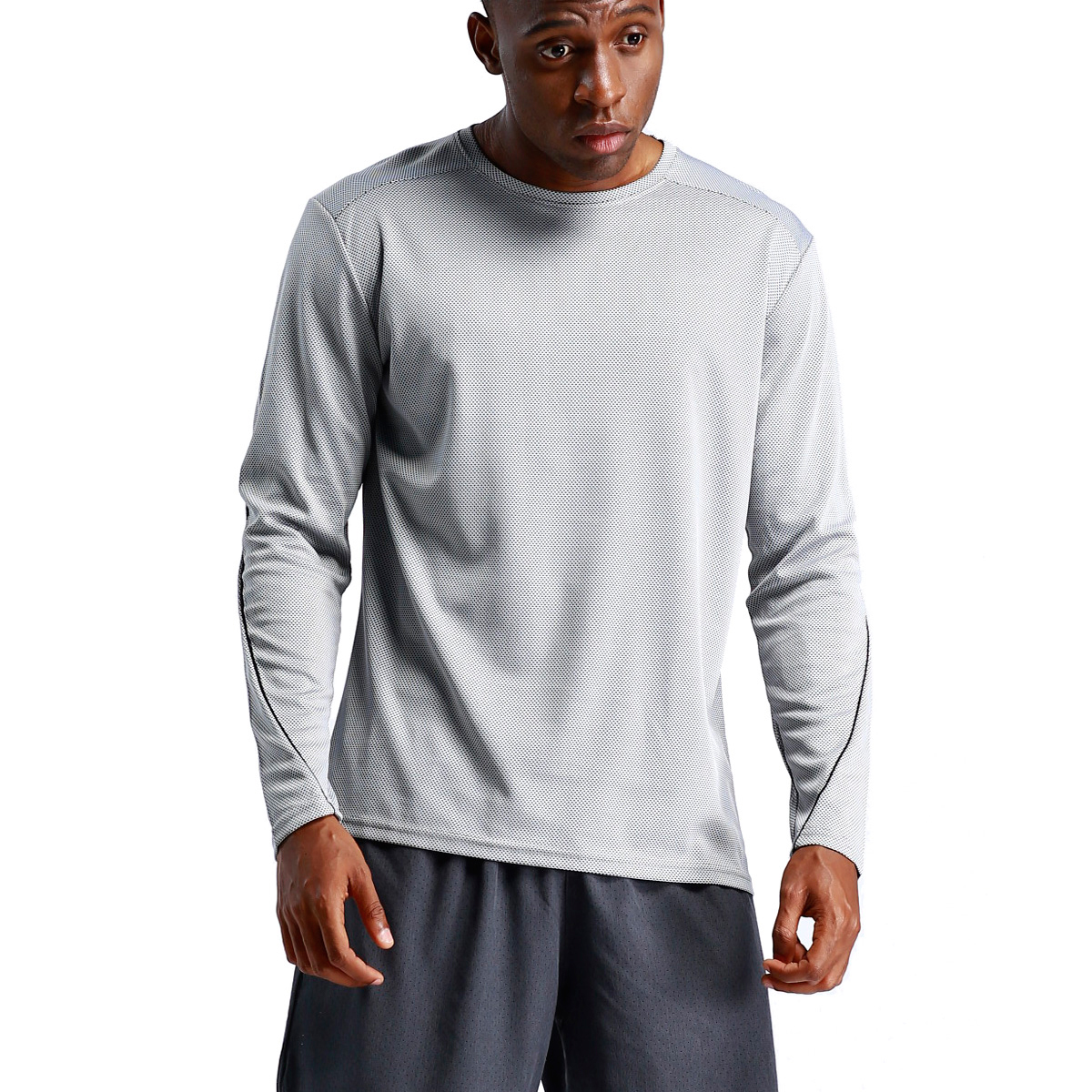  sweatsuit sports long sleeve t shirt men's running sports quick-drying polyester fabric clothes