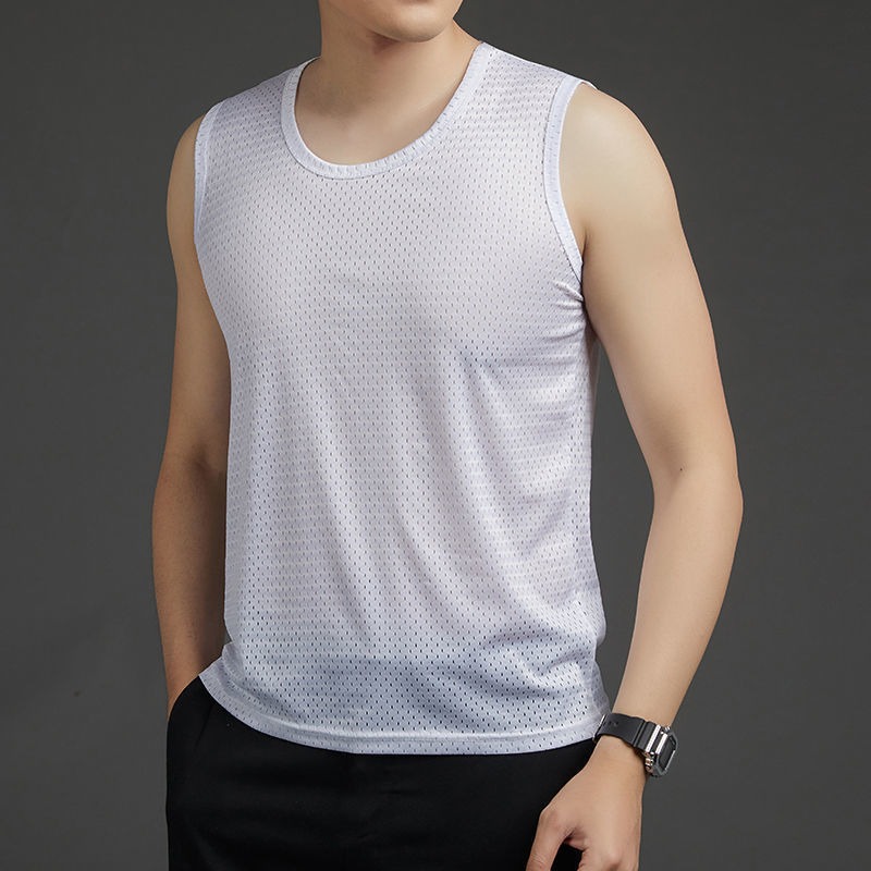 In Stock Casual  Men's Tops Wife Beater Men One Piece Shirts Woven