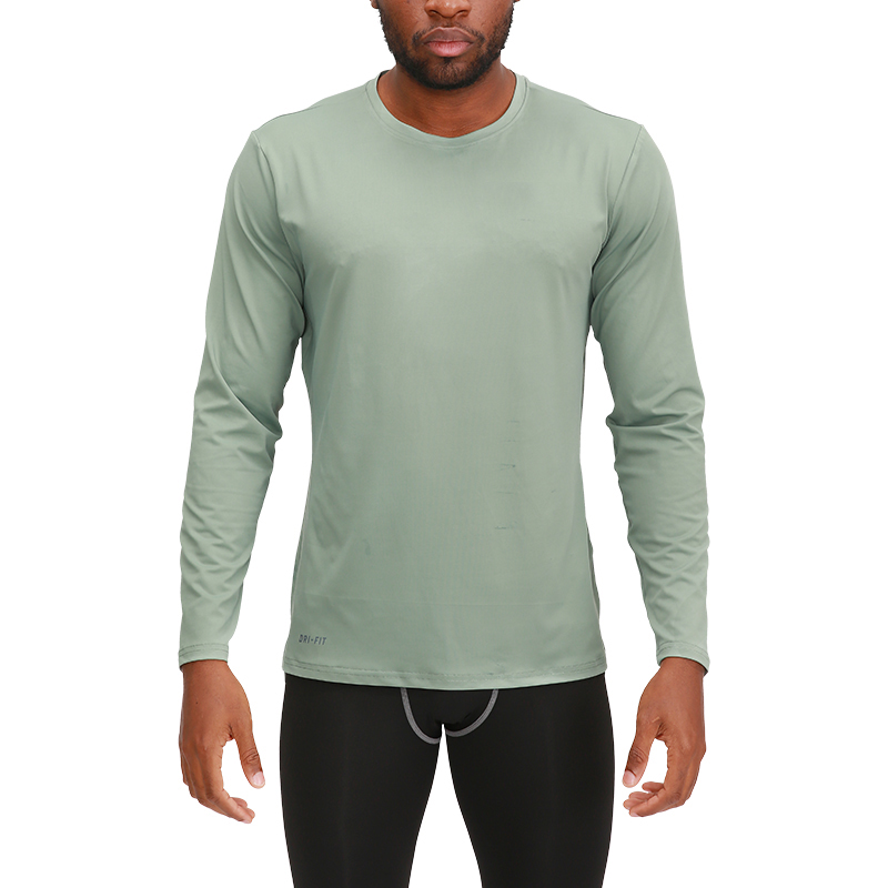 2020 New Plain Long Sleeve Sports Fitness Running T Shirt   Workout Clothing Men