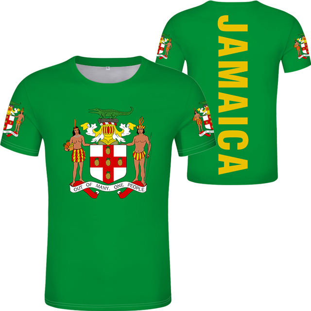 1 MOQ New Design Jamaica Souvenirs  Personalize Jamaican Flag Green T-Shirts Bulk  Sporty Chic Men's T-Sh