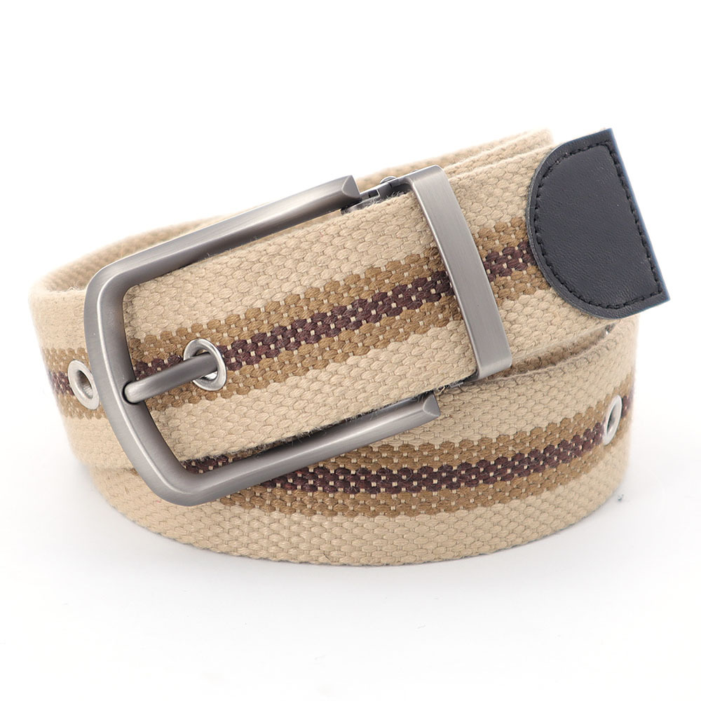  Hot Selling Men's Nylon Material 40MM Needle Buckle Braided Color Thickened Cotton Belt Needle Belt Buckle