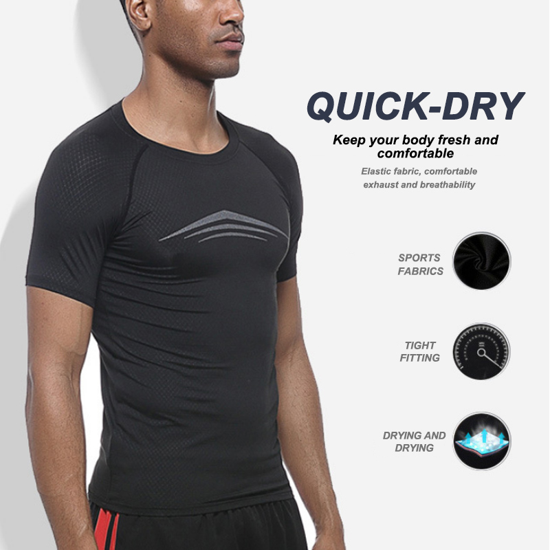  Label Sports Men Clothing Printing T-Shirt Compression Training Wear