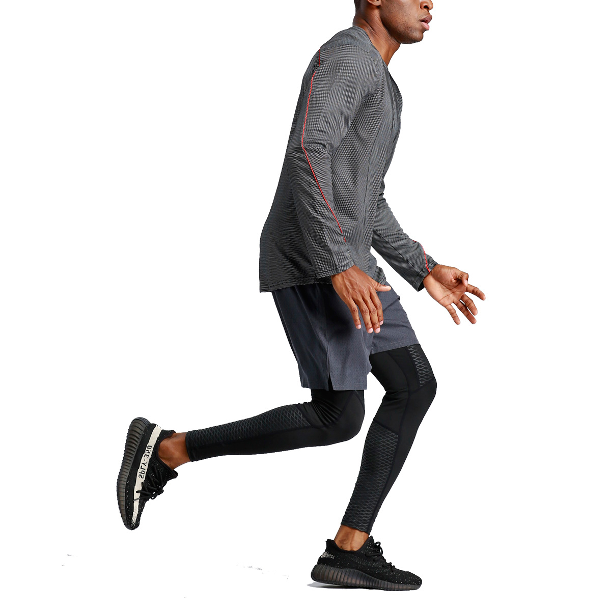  sweatsuit sports long sleeve t shirt men's running sports quick-drying polyester fabric clothes