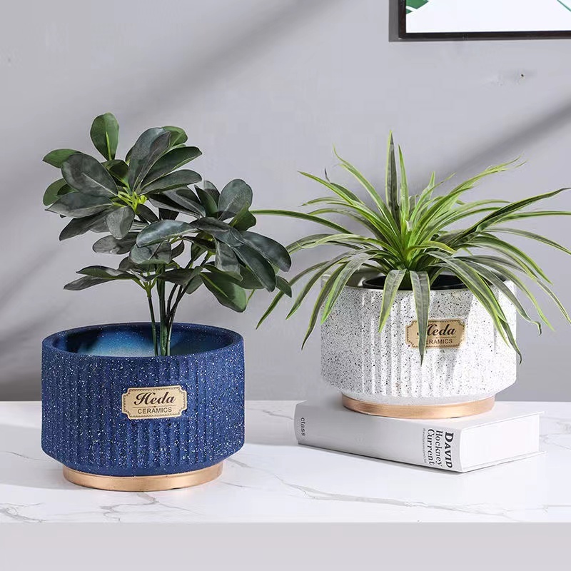 Lihangrui High Quality Decorative Garden Home Plant Pot White Heat Transfer Mini Ceramic Flower Pot  Flower Pot