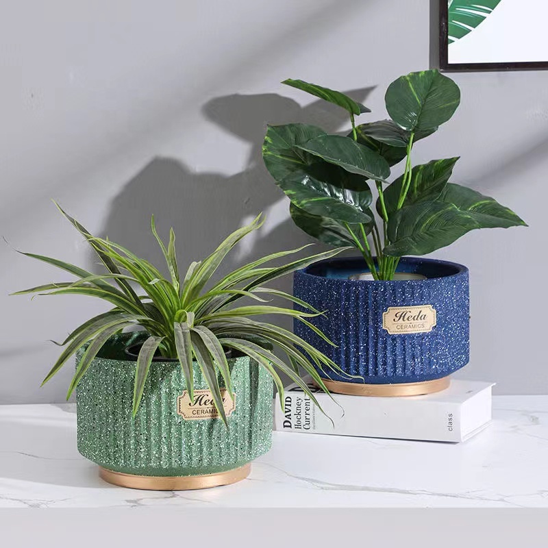 Lihangrui High Quality Decorative Garden Home Plant Pot White Heat Transfer Mini Ceramic Flower Pot  Flower Pot