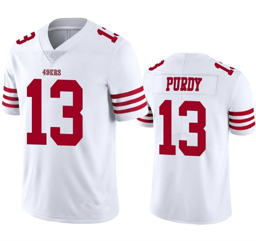 Top-Scarlet USA American Football Game Jerseys Shirts San Francisco 49er Jerseys 13 Brock Purdy Stitched VP Limited Jers