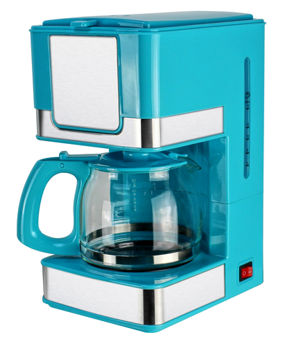 1.5L 900W 10-12 cup drip coffee maker with stainless steel decoration