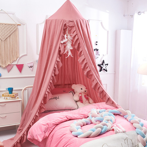 Dreamy Mosquito Net Bedding Soft Smooth Playing Tent Canopy Girls Room Princess Castle Decor Canopy for Kids Bed