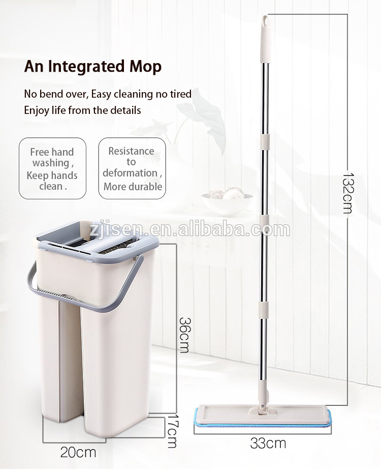 2021 hot selling household items stainless steel microfiber recycled flat  mop bucket