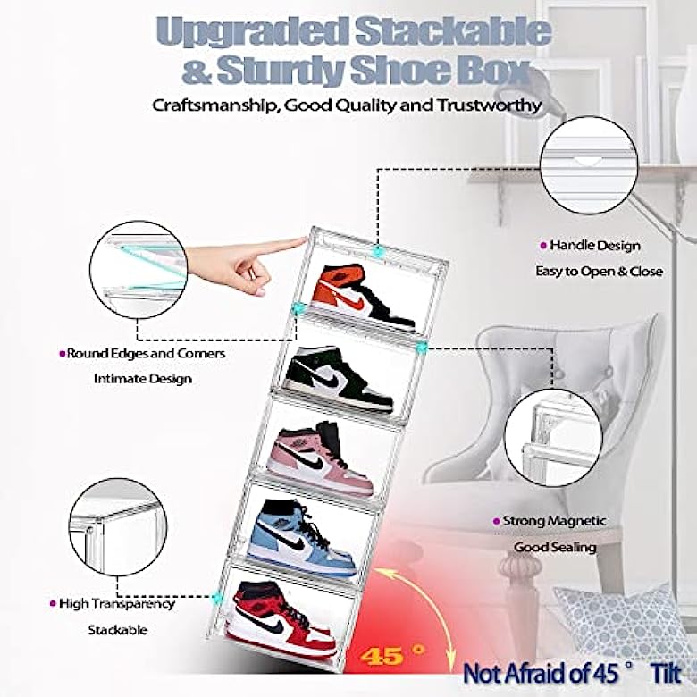 Fold Plastic Shoes Case Thickened Transparent Drawer Case Plastic Shoe Boxes Stackable Box Shoe Organizer household item