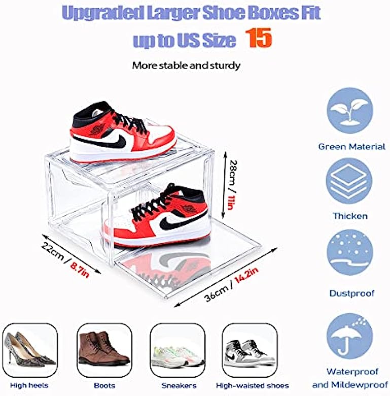 Fold Plastic Shoes Case Thickened Transparent Drawer Case Plastic Shoe Boxes Stackable Box Shoe Organizer household item