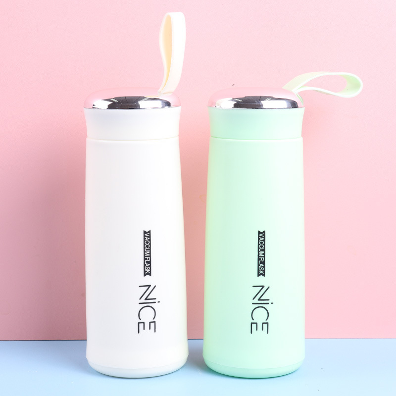 Macaron glass water bottle 400ml Glass Water Bottle with silicone protection sleeve cover