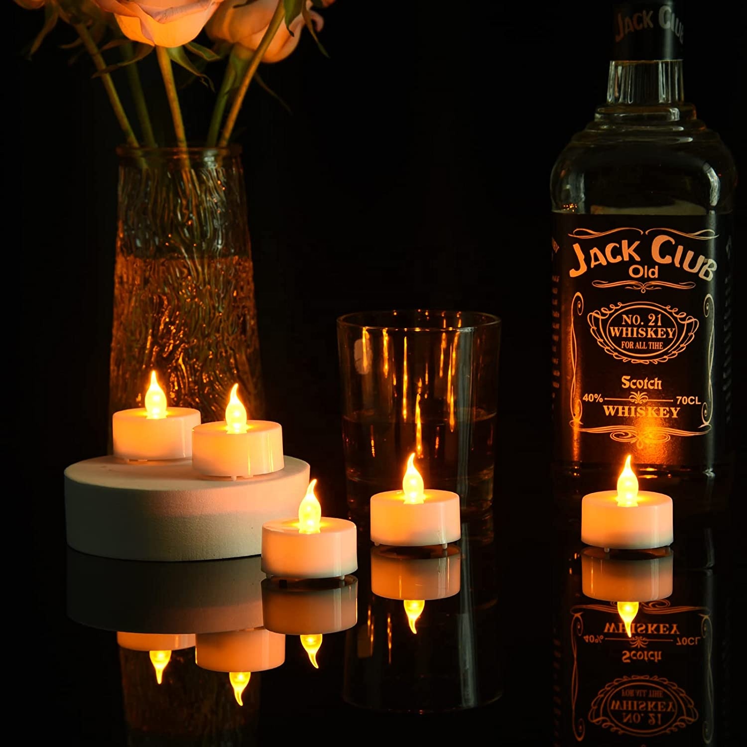 20pack Tea Lights Flameless Led Candle Flickering Warm Yellow Battery Operated Powered Tea Light for Party Wedding B