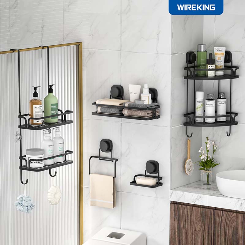 WIREKING Bathroom  No drilling soap dish holder  Wall-mounted Suction cup soap holder soap box