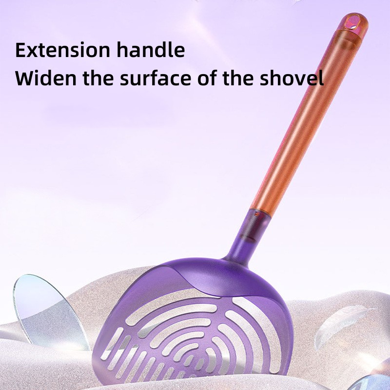 Pet litter shovel Long handle simple litter shovel Green litter shovel PC plastic litter shovel