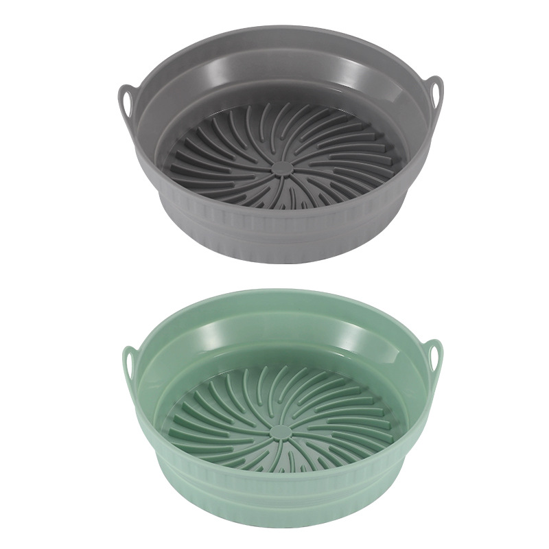 Collapsible silicone household air fryer baking bowl High temperature oven microwave cake tin