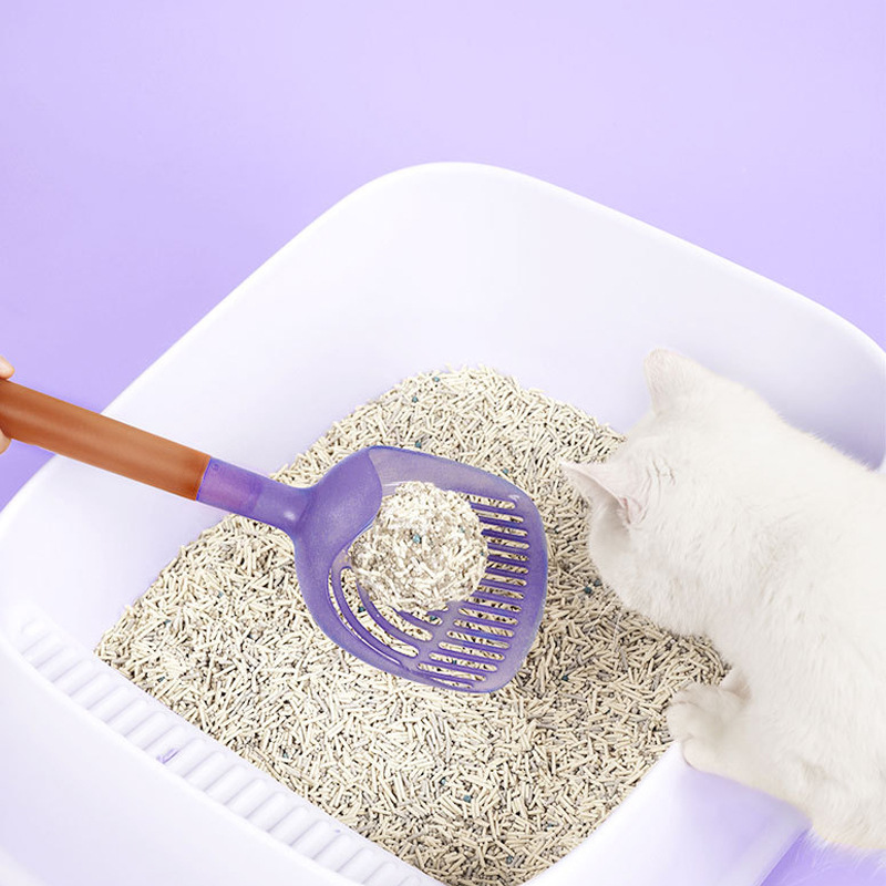 Pet litter shovel Long handle simple litter shovel Green litter shovel PC plastic litter shovel