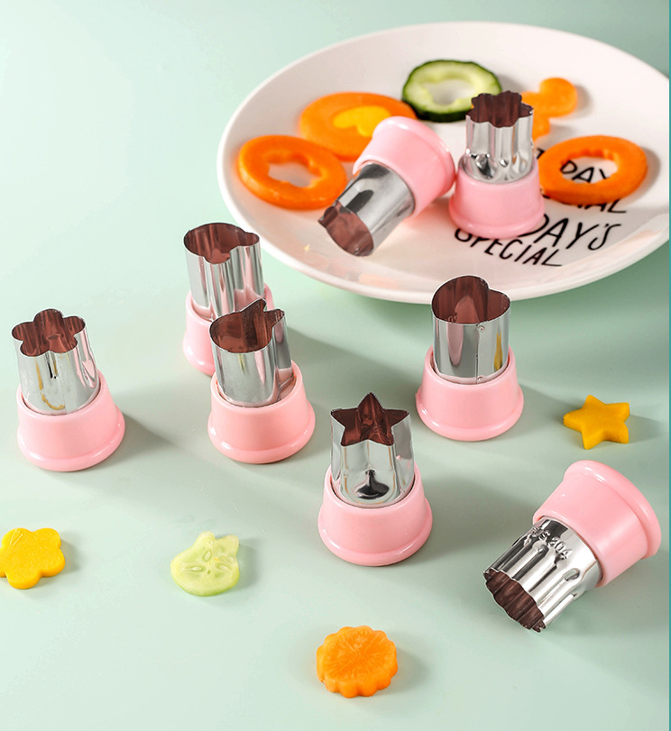 Stainless steel fruit flower cutter Cartoon animal Chaos vegetable butterfly face printed baby food mold
