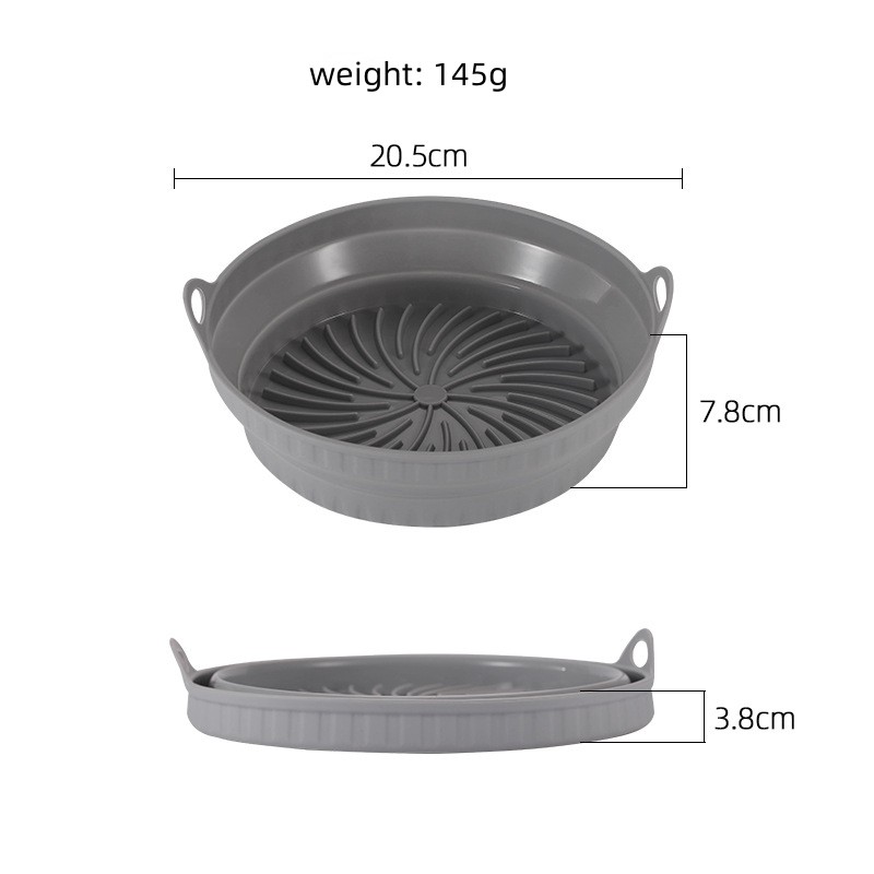 Collapsible silicone household air fryer baking bowl High temperature oven microwave cake tin