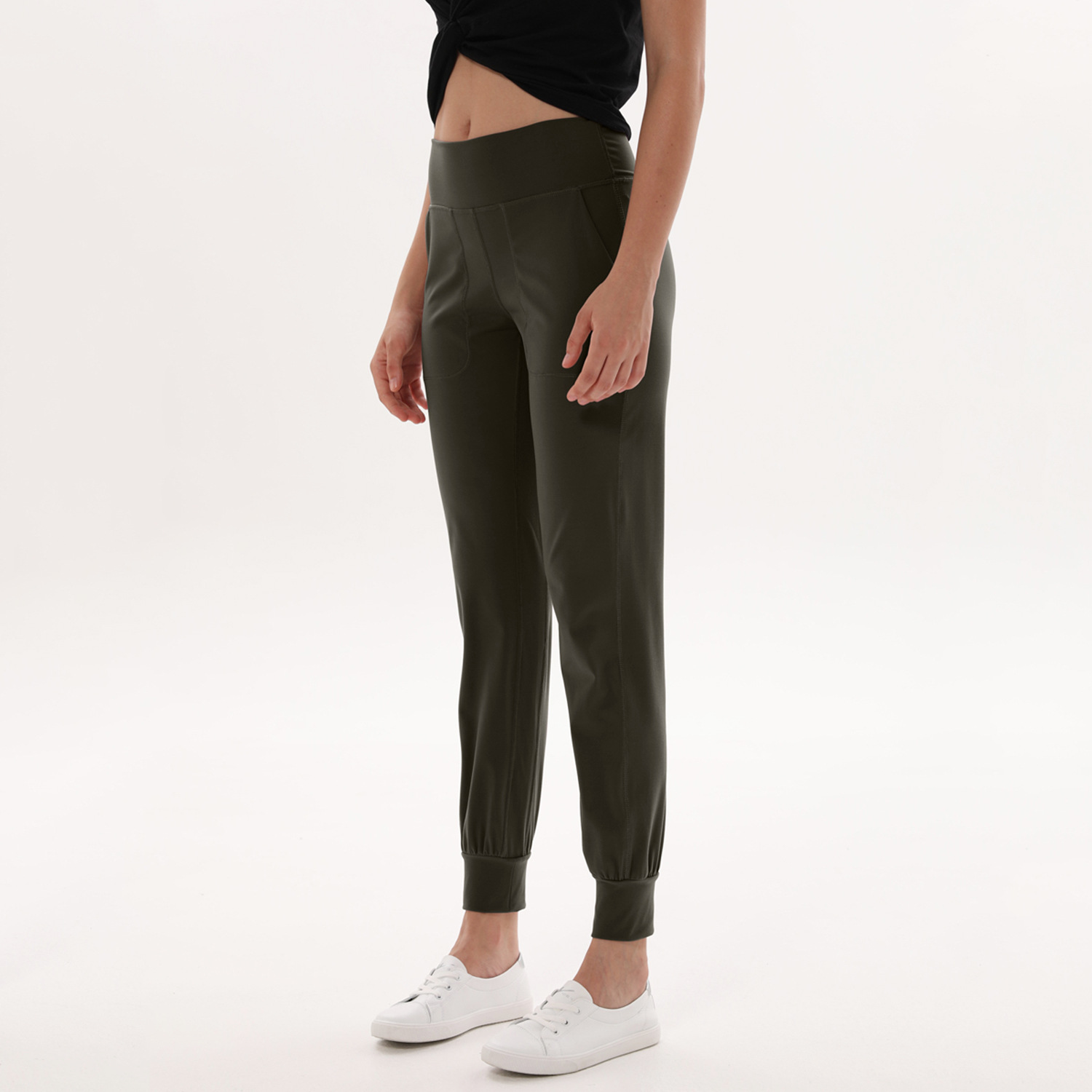 Baggy pocket yoga pants Women's lulu nude-trimmed fitness pants Corded feet casual sweatpants