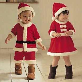 Children's Christmas costumes Boys and girls Christmas costumes 3 pieces on sale
