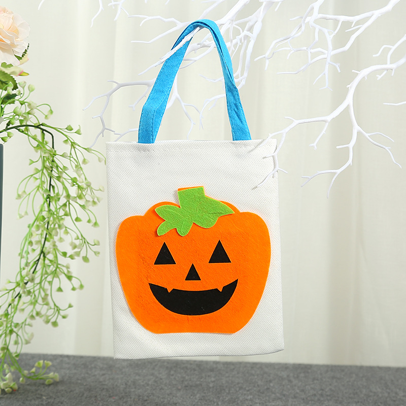 Halloween linen tote bag Candy bag Halloween pumpkin bag jewelry gift bag