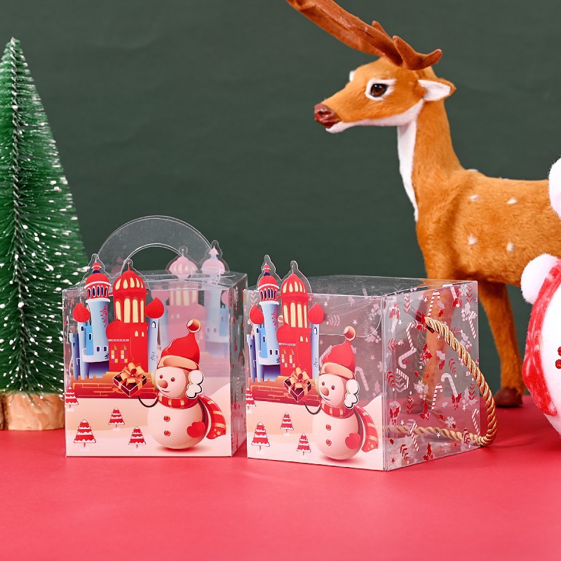 Christmas Eve gift box square portable holiday gift box/A set of 4 pieces