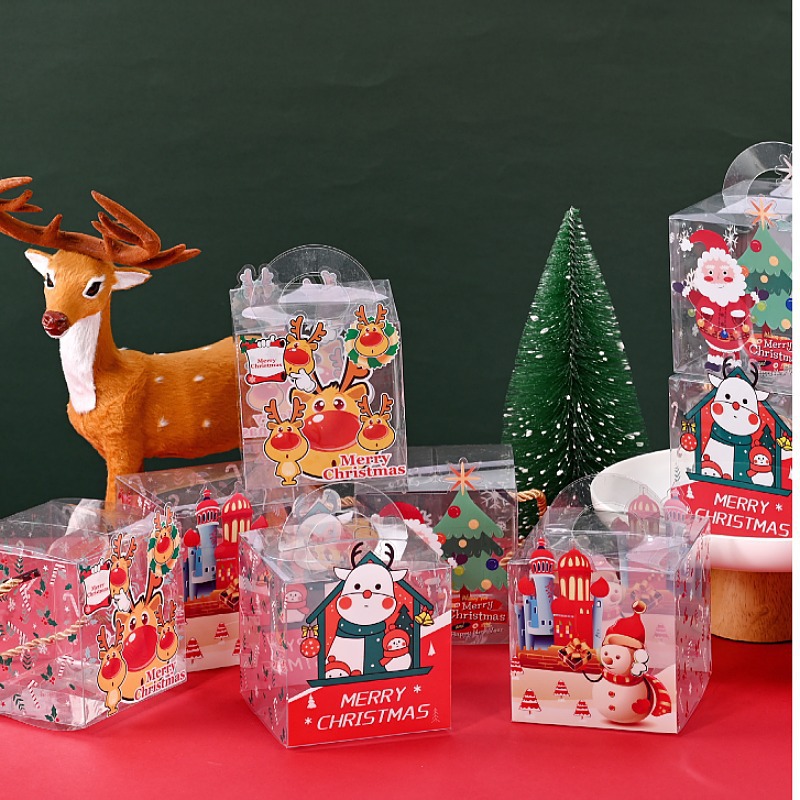 Christmas Eve gift box square portable holiday gift box/A set of 4 pieces