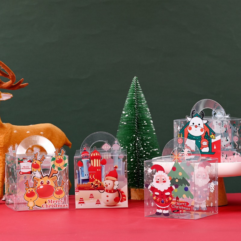 Christmas Eve gift box square portable holiday gift box/A set of 4 pieces