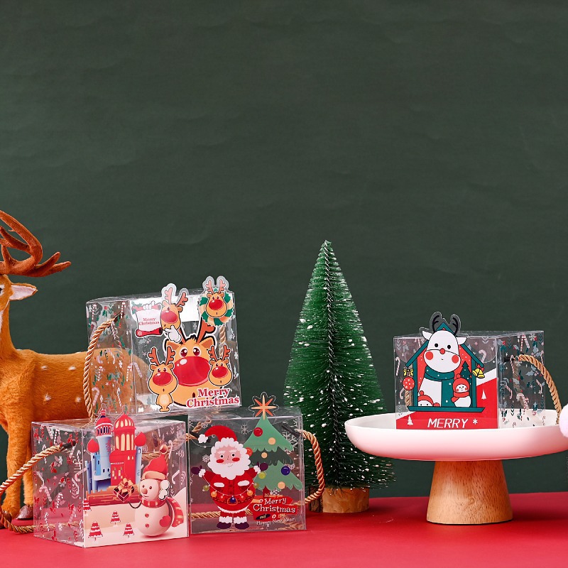Christmas Eve gift box square portable holiday gift box/A set of 4 pieces
