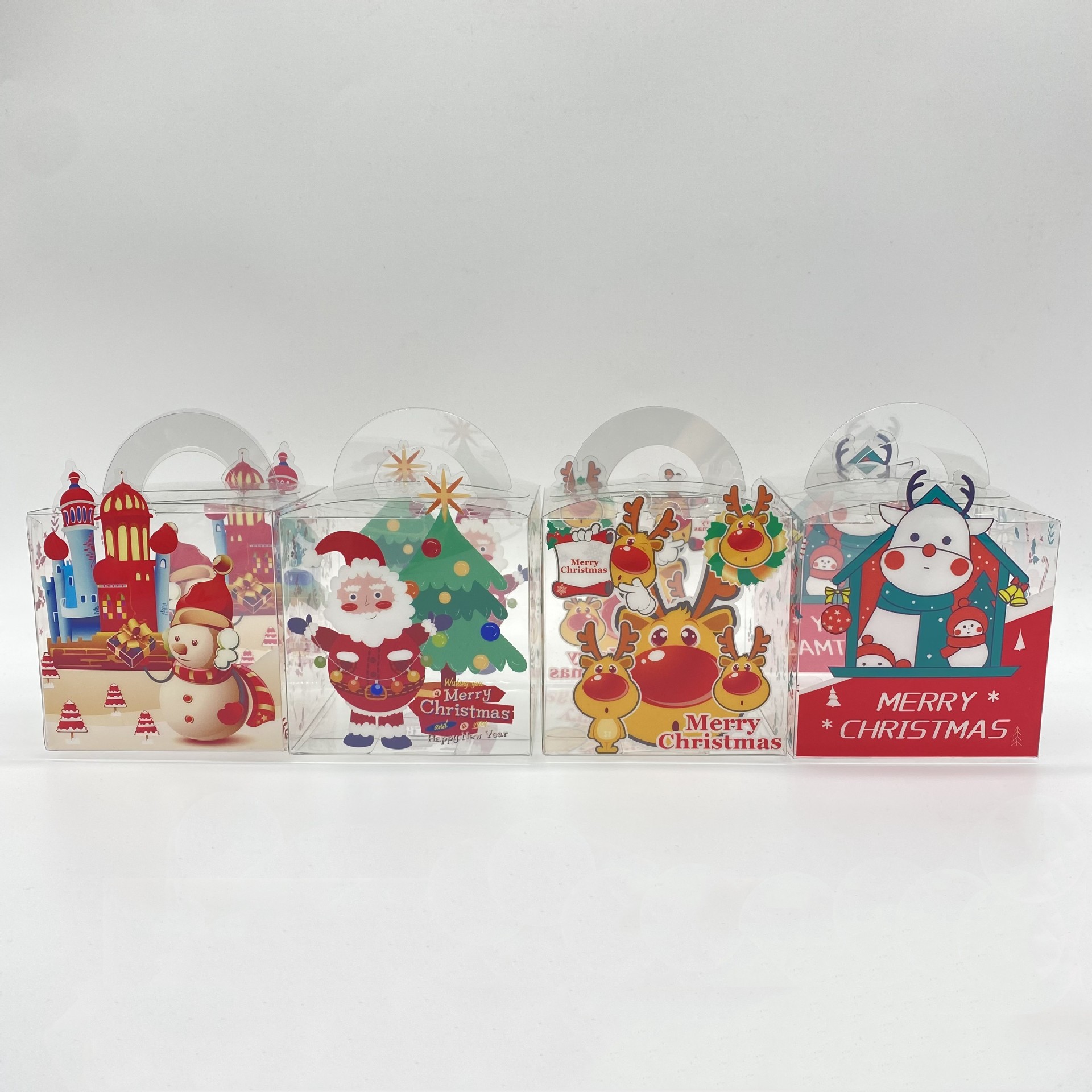 Christmas Eve gift box square portable holiday gift box/A set of 4 pieces