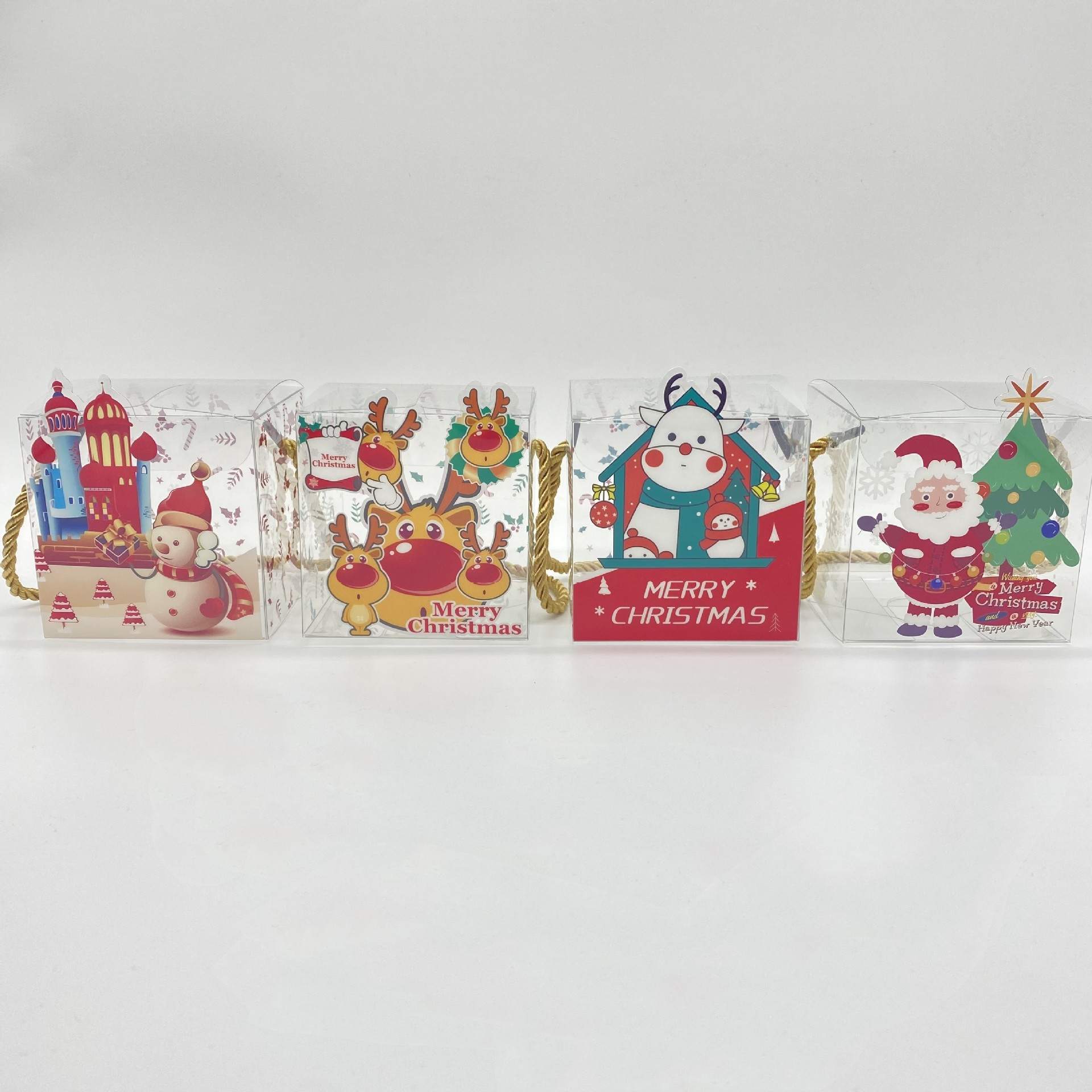 Christmas Eve gift box square portable holiday gift box/A set of 4 pieces