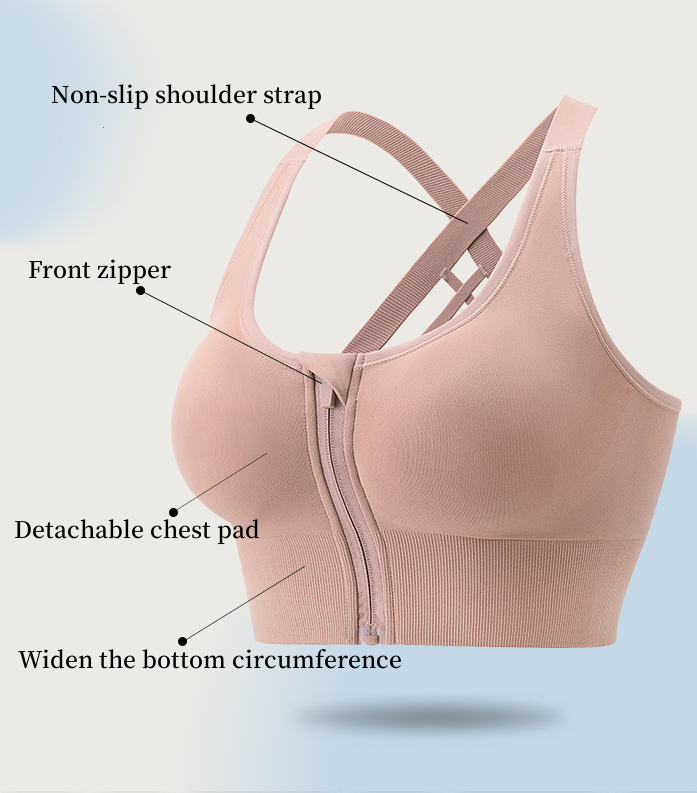 Sports underwear women's fitness integrated anti-sagging running shock training yoga sports bra