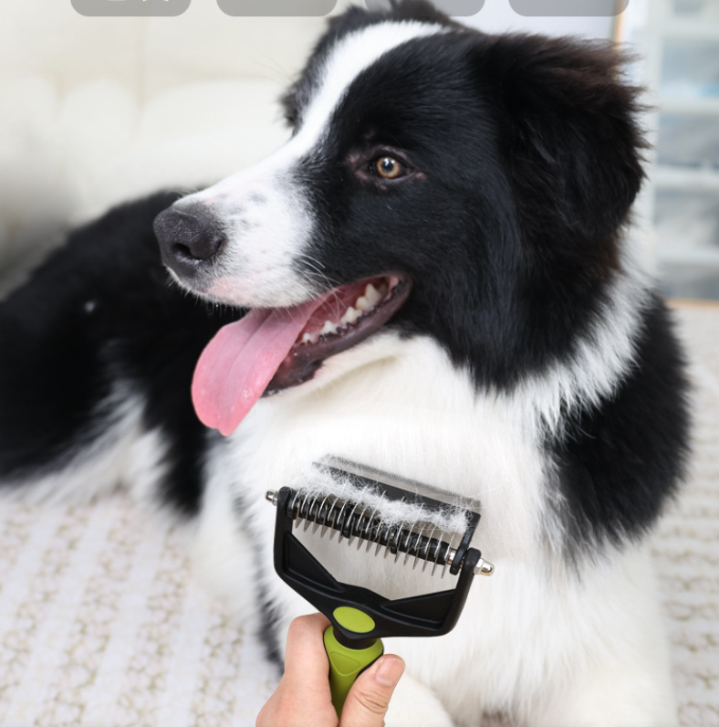 Pet double-sided knotted comb 2-in-1 Cat comb Dog grooming Shaker Hair removal shaker thin comb  article