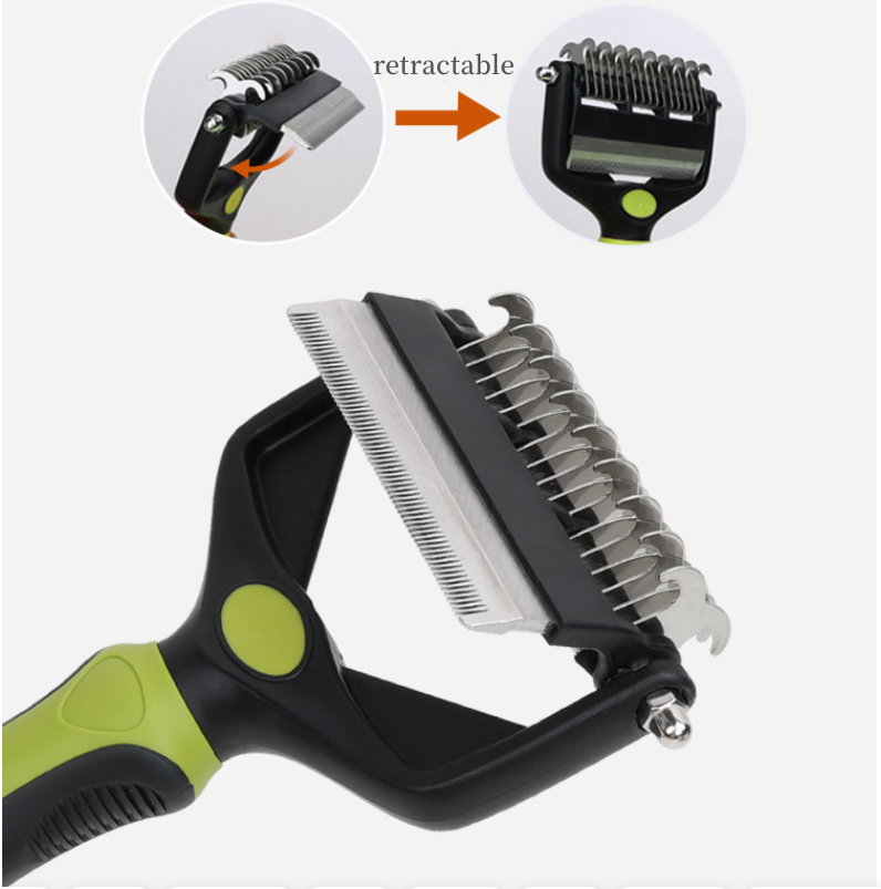 Pet double-sided knotted comb 2-in-1 Cat comb Dog grooming Shaker Hair removal shaker thin comb  article