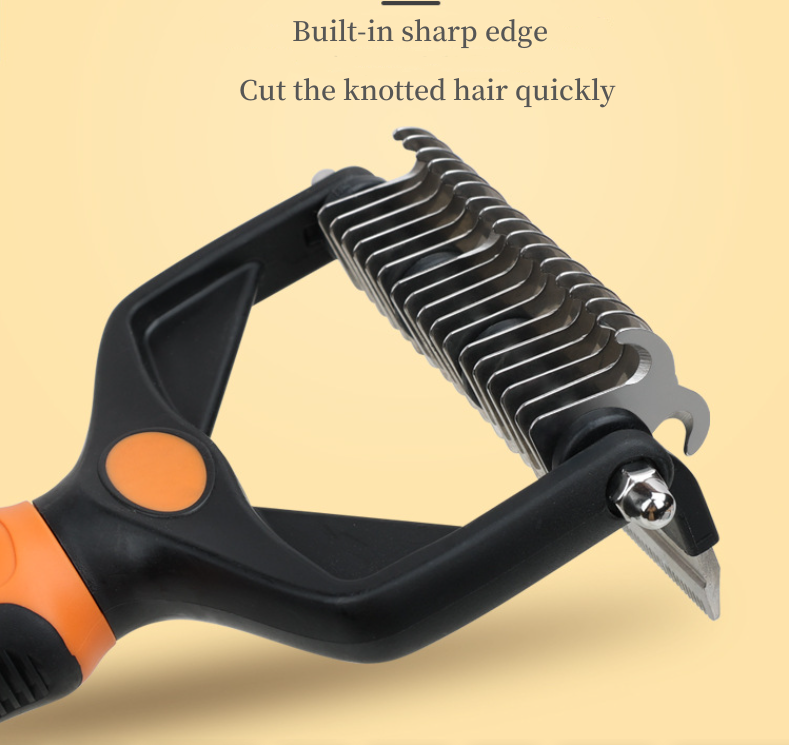 Pet double-sided knotted comb 2-in-1 Cat comb Dog grooming Shaker Hair removal shaker thin comb  article