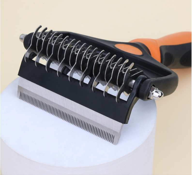 Pet double-sided knotted comb 2-in-1 Cat comb Dog grooming Shaker Hair removal shaker thin comb  article