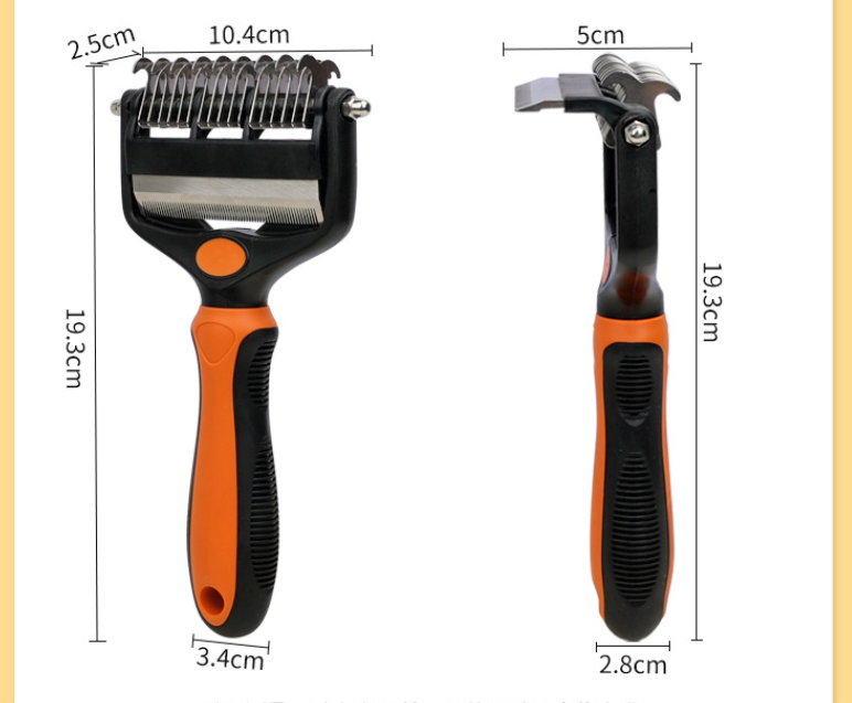 Pet double-sided knotted comb 2-in-1 Cat comb Dog grooming Shaker Hair removal shaker thin comb  article