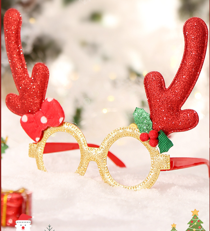 Christmas glasses frame Moose funny gift frames Christmas Kids student dress up gift party decorative glasses