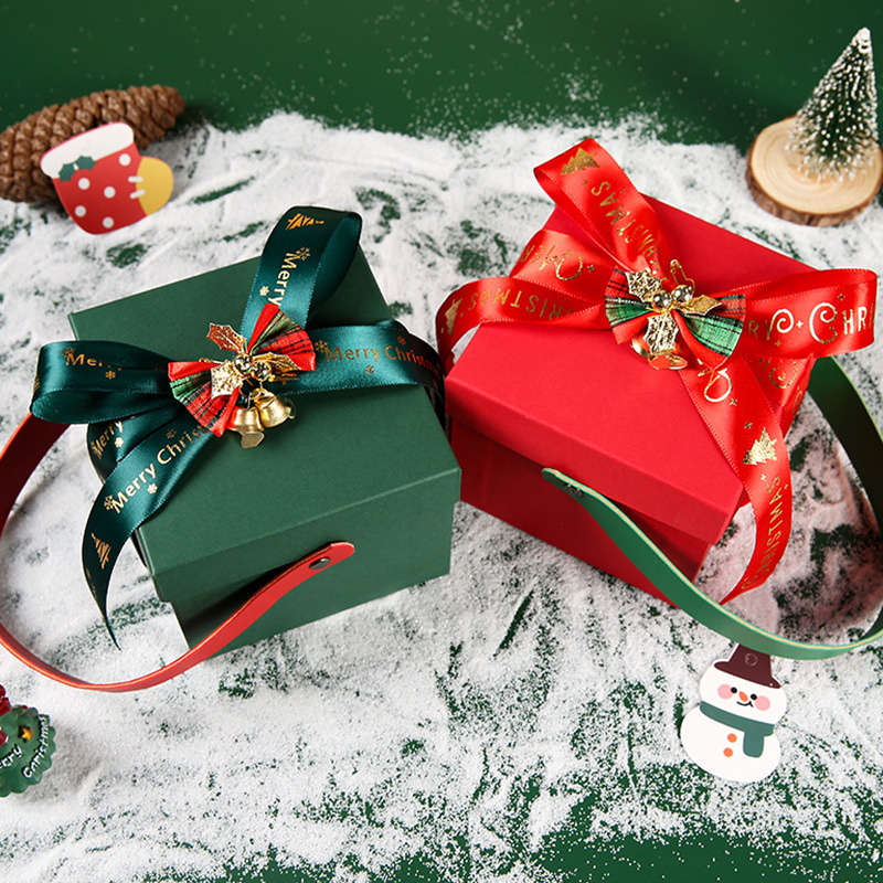 Christmas apple box Christmas Eve transparent gift box Empty box Christmas candy gift box